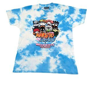 Naruto Shippuden Hello Kitty Tie Dye T Shirt Anime Collab Graphic Kawaii Size M